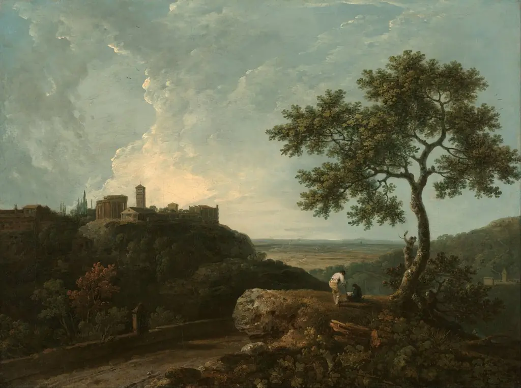 Tivoli: The Temple of the Sybil and the Campagna, by Richard Wilson, oil, 1765