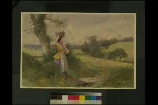 The Milkmaid, by Myles Birket Foster, watercolor, 1860