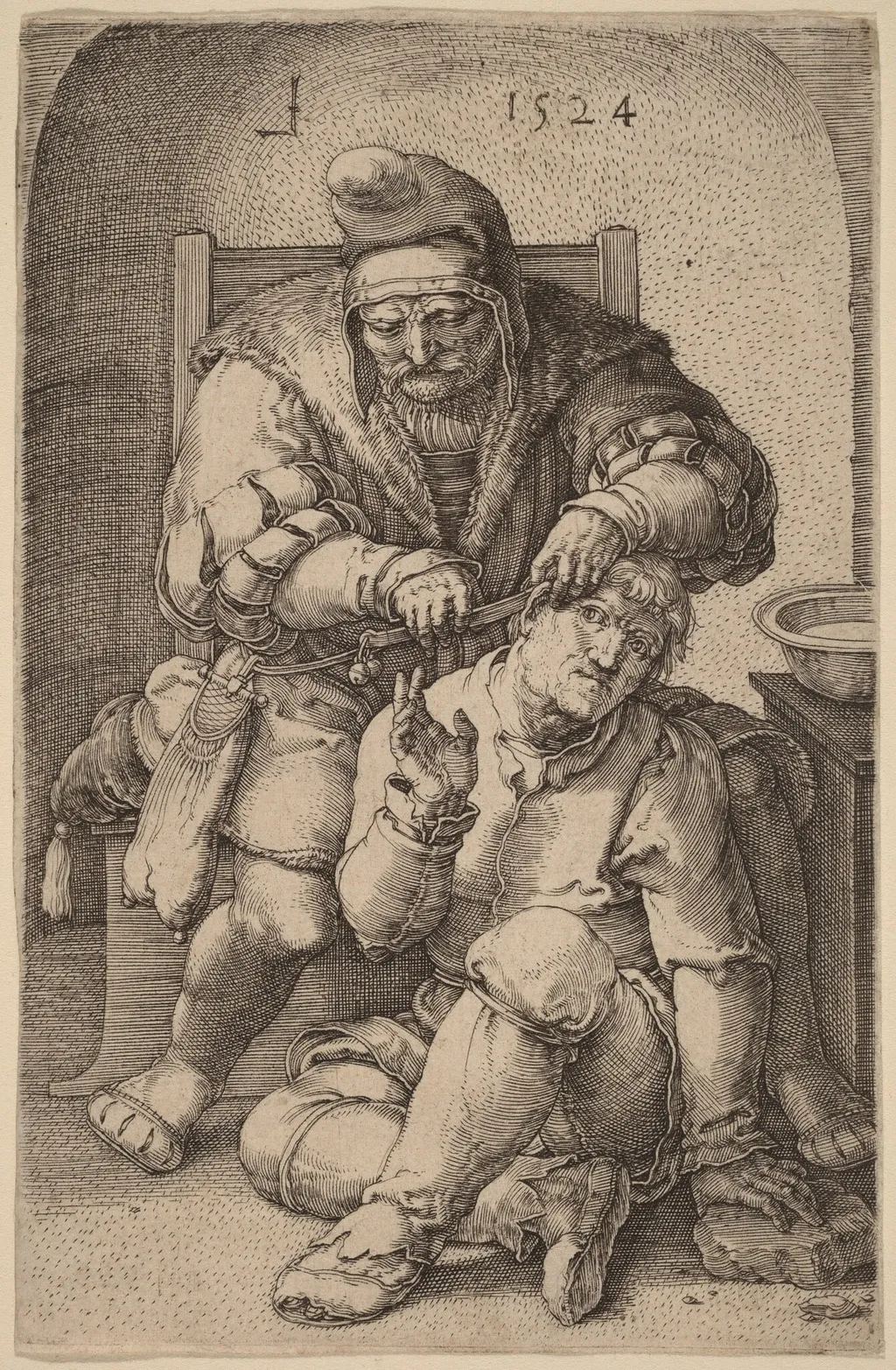 The Surgeon, by Lucas van Leyden, ink, 1524