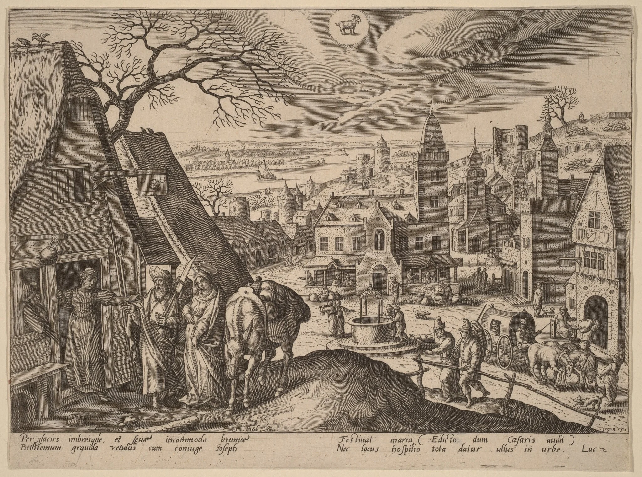 The Virgin and Joseph at the Inn, detail