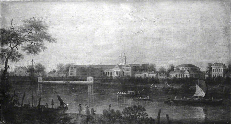 The Thames at Chelsea Hospital, detail