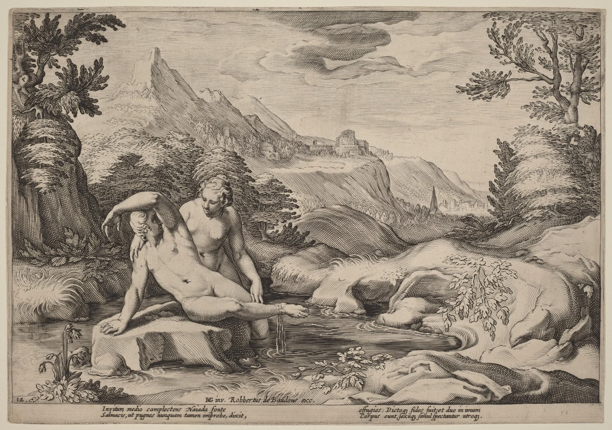 Salmacis and Hermaphroditus, detail