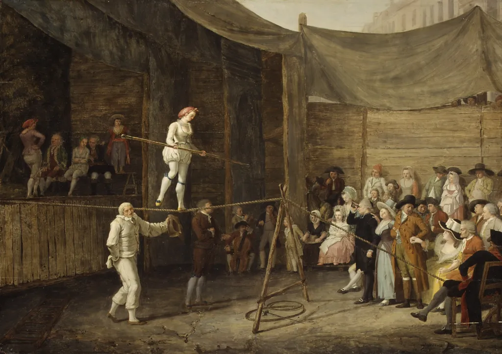 The Rope Dance, by Léonard Defrance, oil, 1750