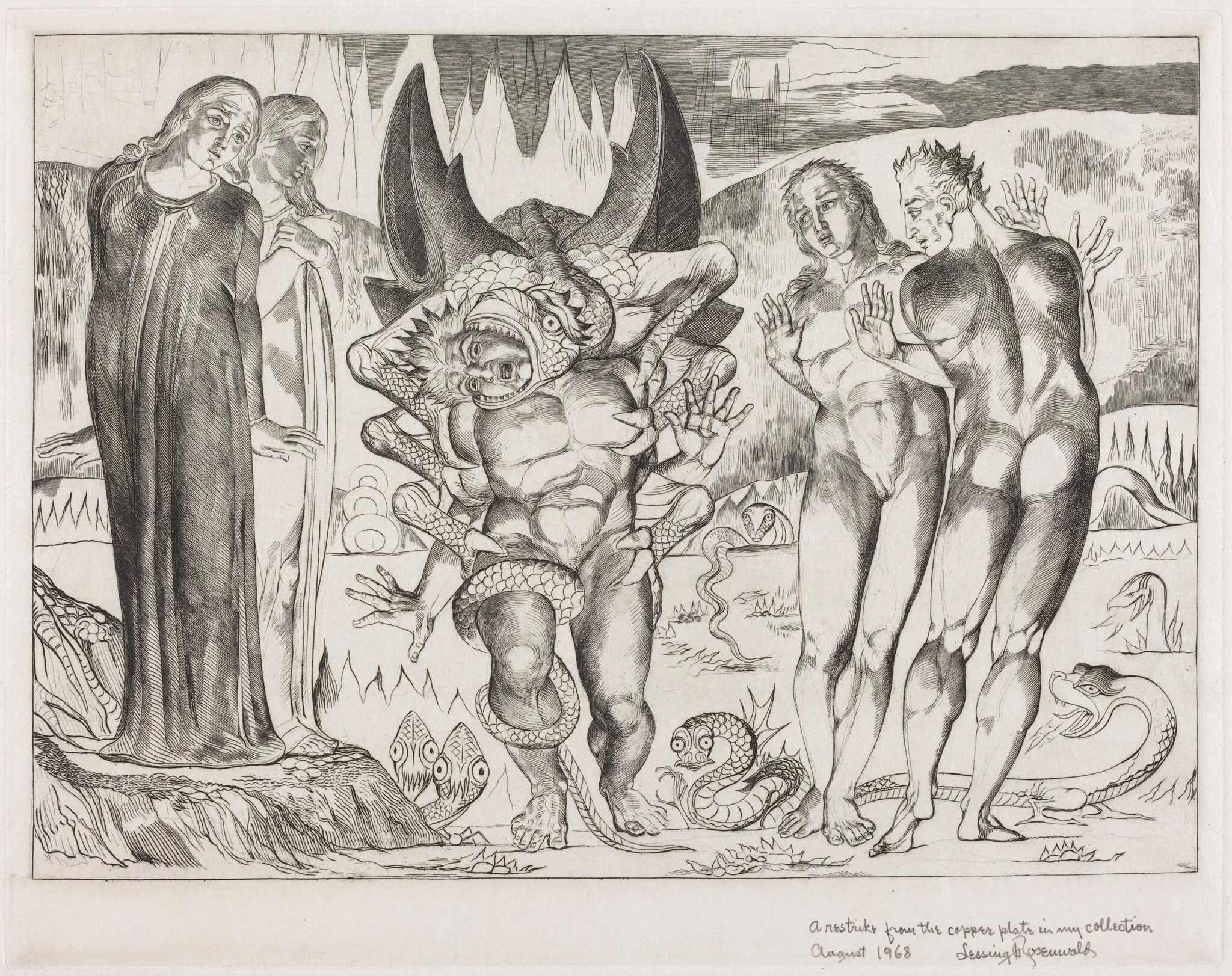 The Circle of the Thieves; Agnolo Brunelleschi Attacked by a Six-Footed Serpent, detail