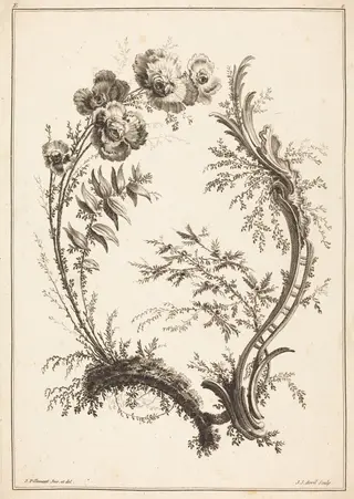 Ornament with Flowers, by Jean-Jacques Avril I, ink, 1788