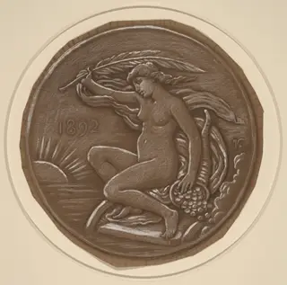 Drawing for Star of Fortune, by Elihu Vedder, chalk, 1892