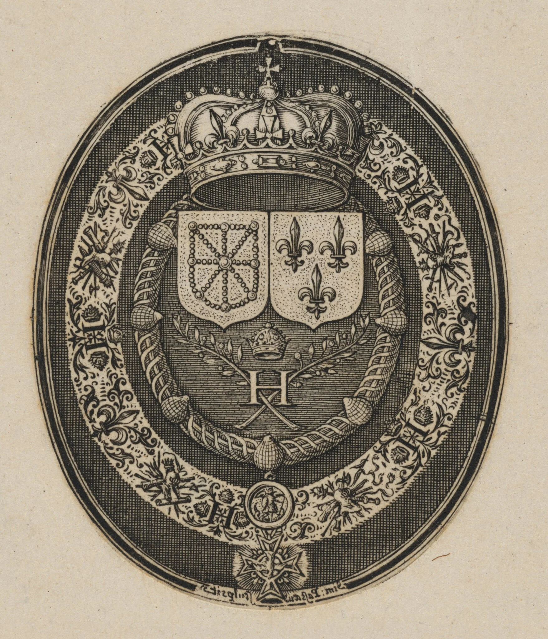 Shields of Henry IV and Maria de Medici [bottom half], detail