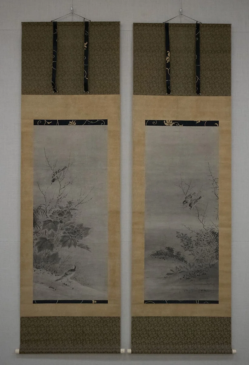 伝狩野之信筆 花鳥図|Birds and Flowers, detail