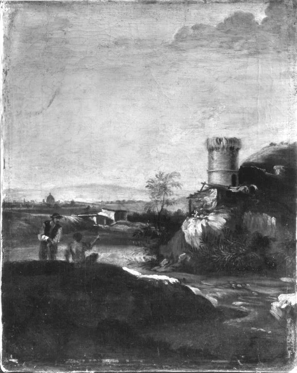 Landschaft italienischen Charakters (Umkreis), detail