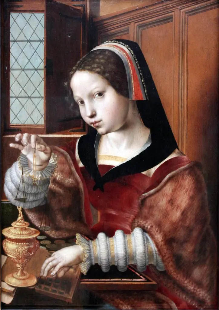 The Gold Weigher, by Jan Sanders van Hemessen, oil, 1530