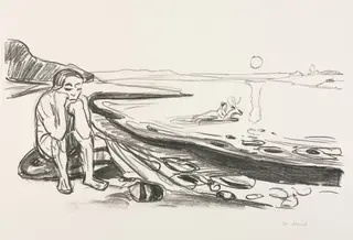 Alpha and Omega:  Omega's Flight, by Edvard Munch, 1908