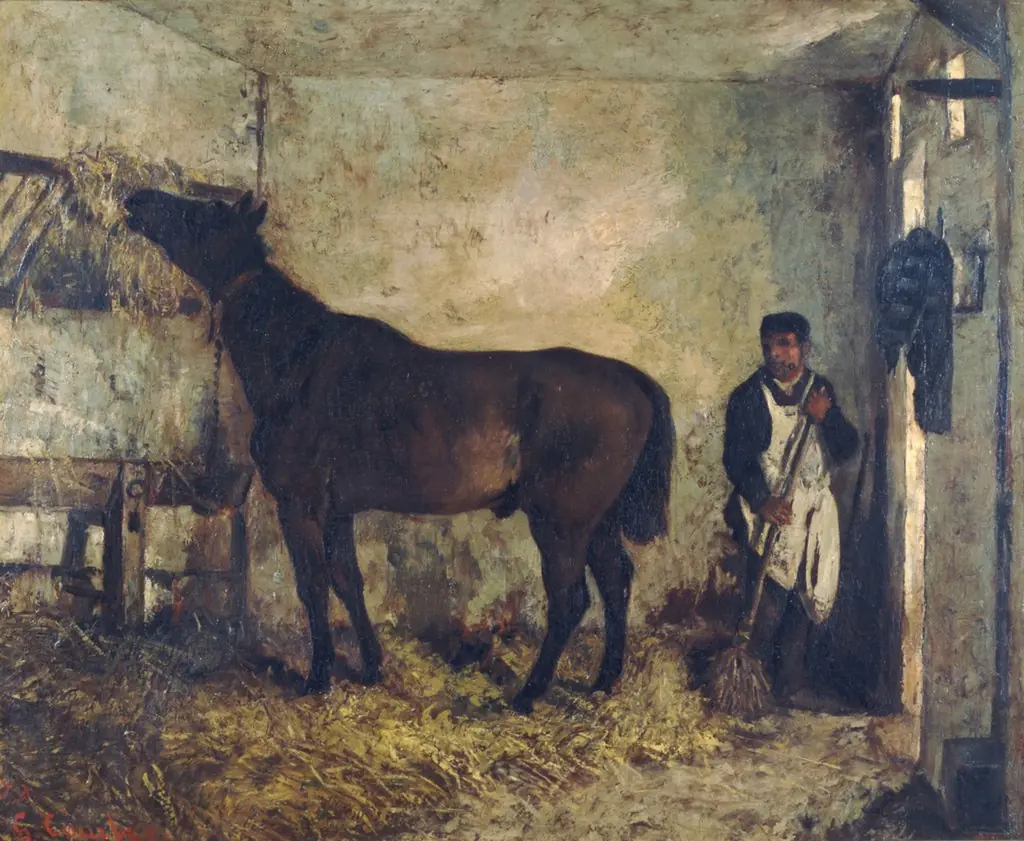 Horse in a Stable, by Gustave Courbet, oil, 1873