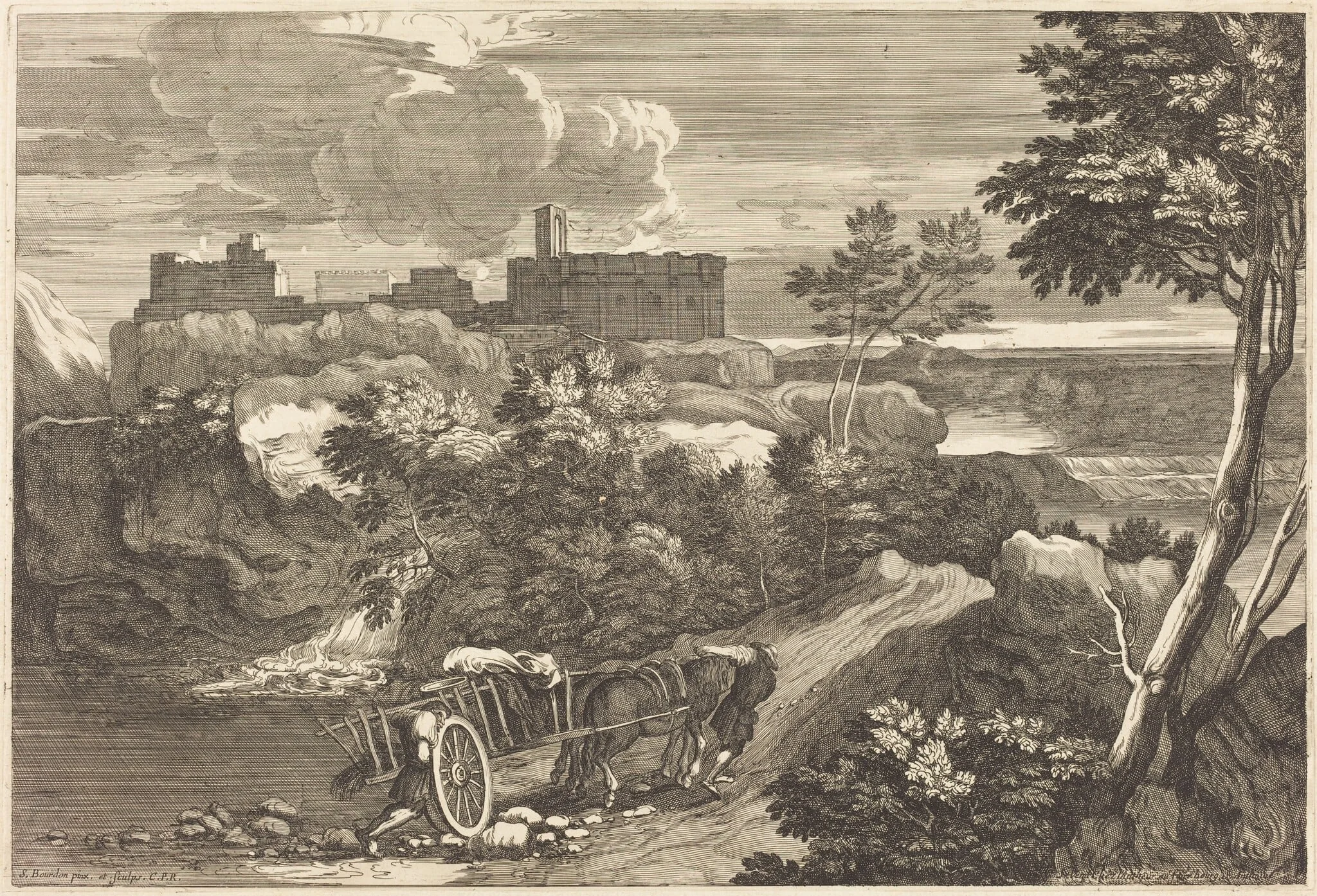 Landscape with Wagon, detail