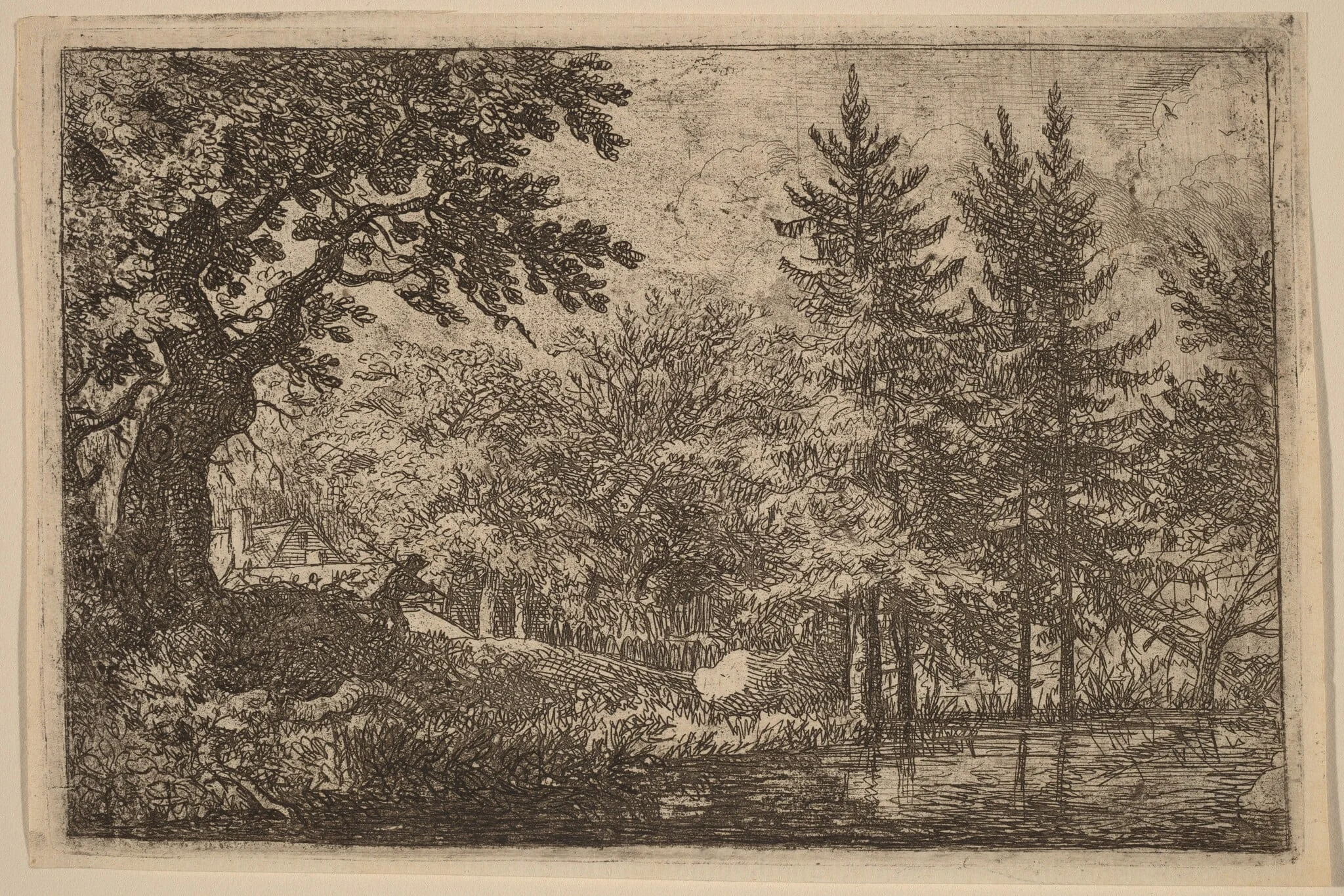 Fir Trees at the Water, detail