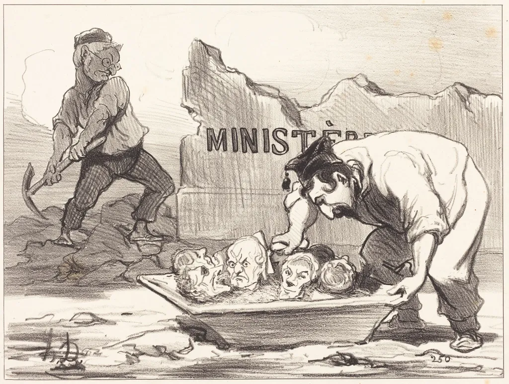 Un Replatrage, by Honoré Daumier, ink, 1851