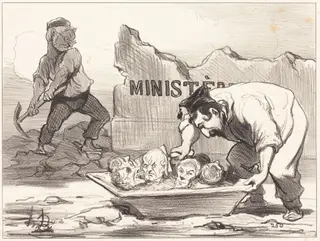 Un Replatrage, by Honoré Daumier, ink, 1851