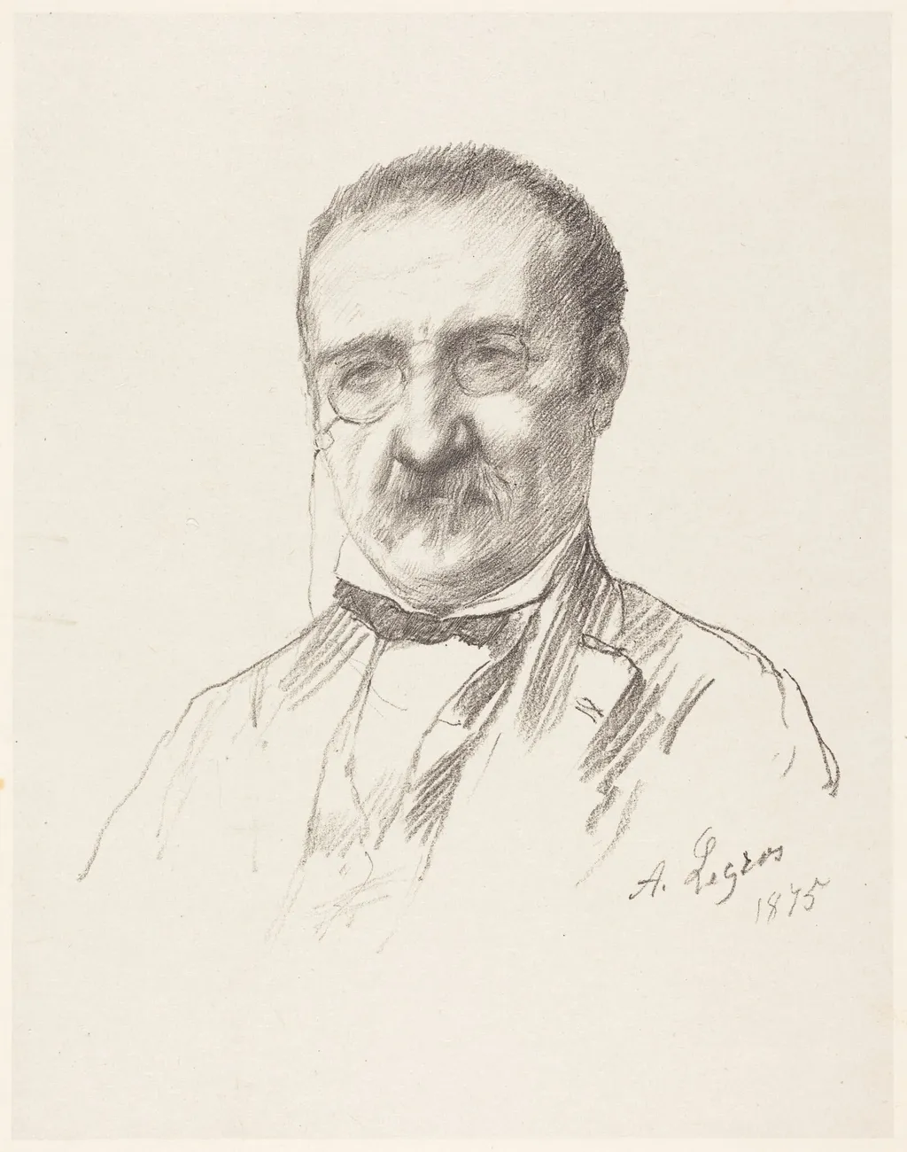 M. Champfleury, by Alphonse Legros, ink, 1875