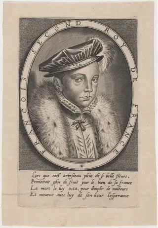 Francis II, King of France, by Thomas de Leu, ink, 1590