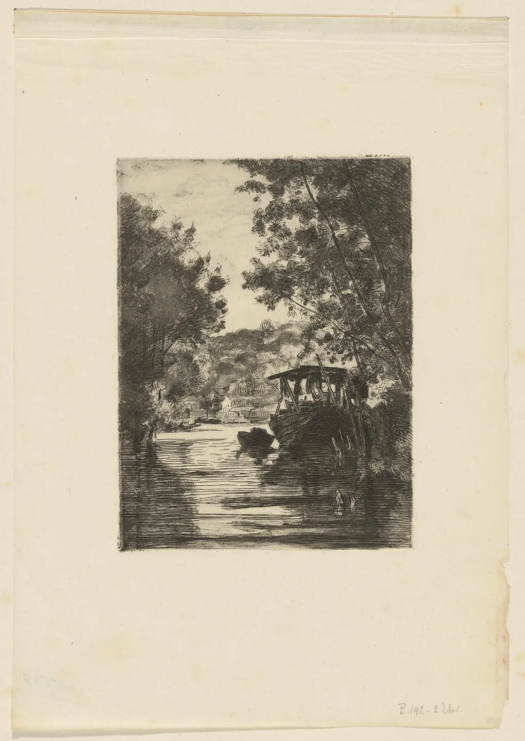 The Dyer's Boat, by Félix Bracquemond, ink, 1868