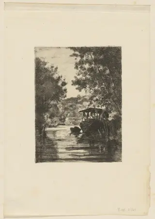 The Dyer's Boat, by Félix Bracquemond, ink, 1868