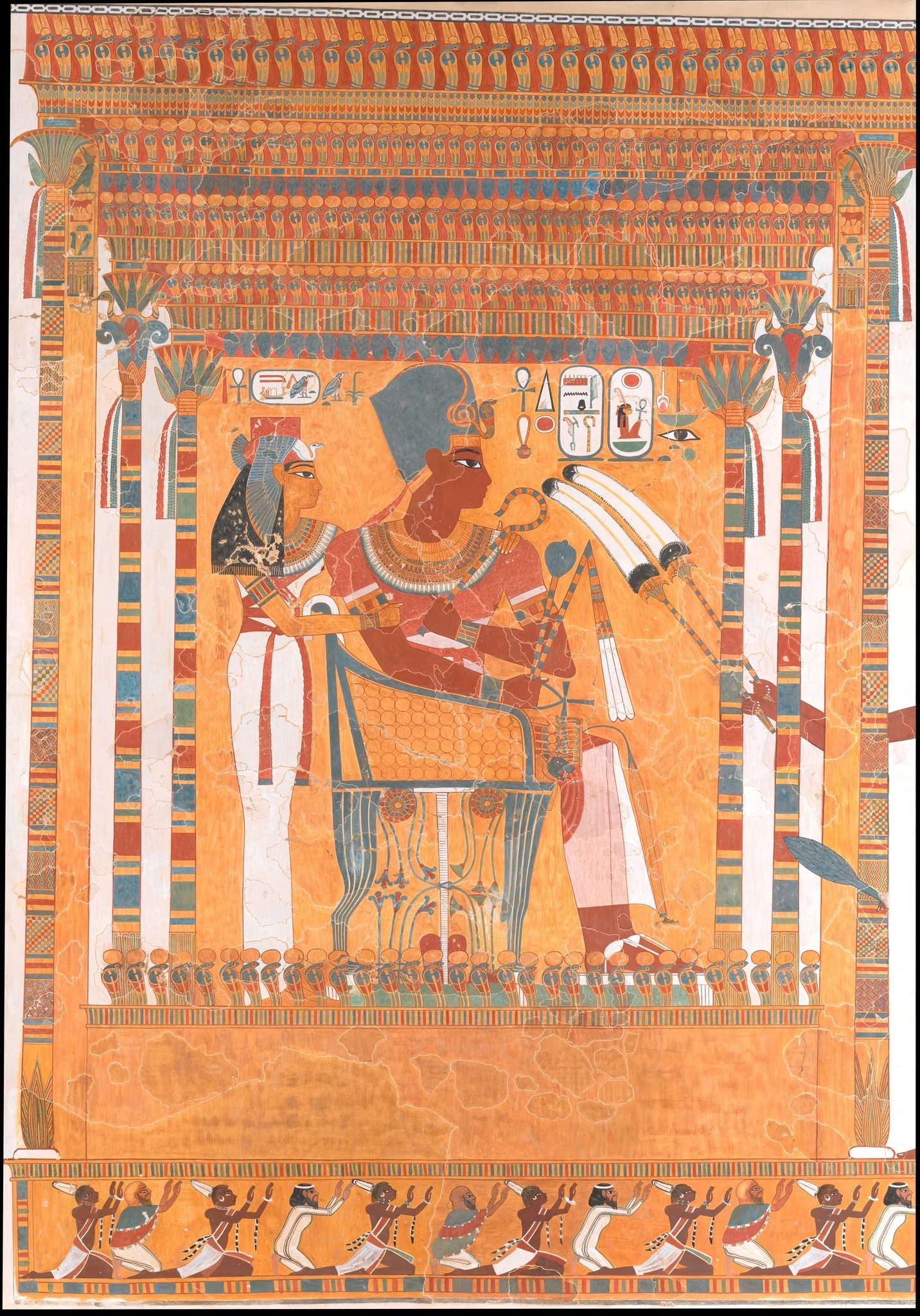 Amenhotep III and his Mother, Mutemwia, in a Kiosk, detail