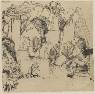 Landscape, by Rodolphe Bresdin, ink, 1858