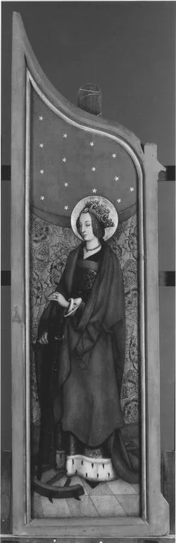 Altarflügel: Hl. Katharina (?), detail