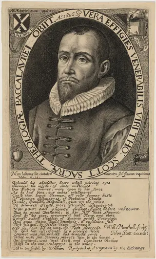 Thomas Scott, B.D., Political Writer, by William Marshall, ink, 1646