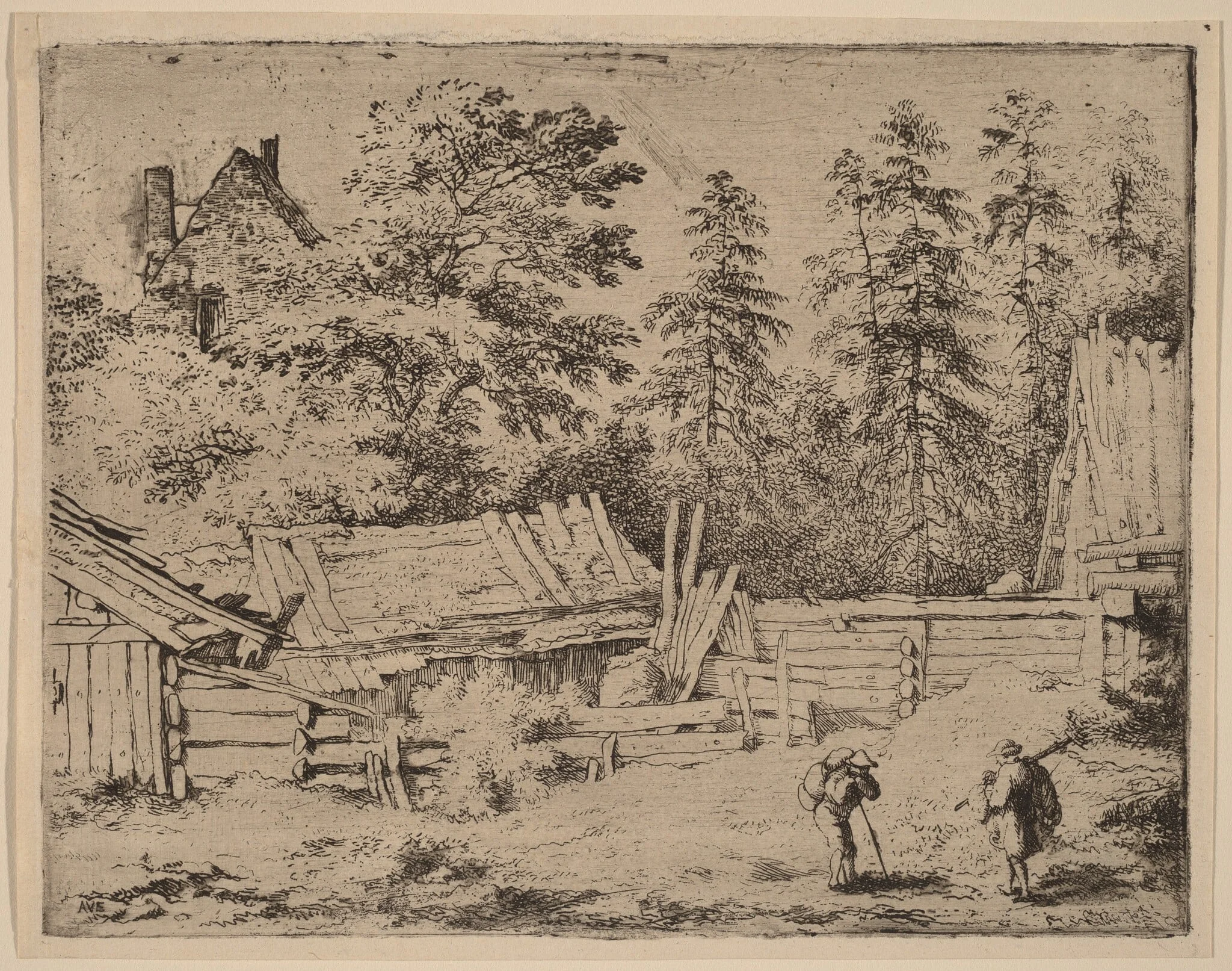 Three Cottages, detail
