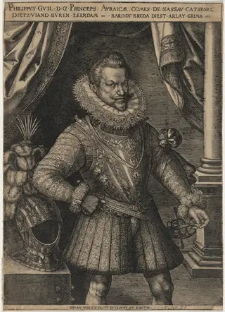 Philip William, Prince of Orange, by Johan Wierix, ink, 1582