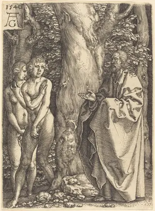 Adam and Eve Hide Themselves, by Heinrich Aldegrever, ink, 1540