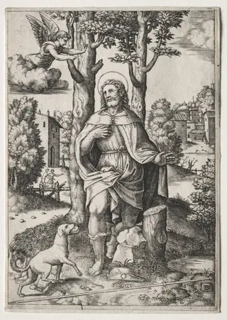 Saint Roch, by Master of the Die, 1545