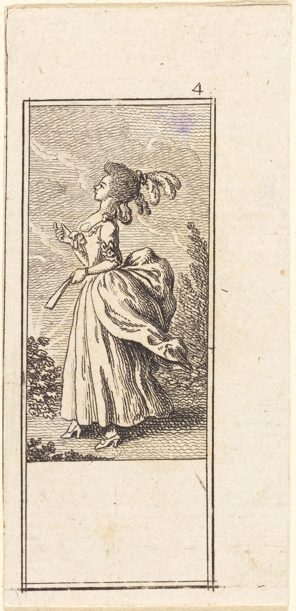 Girl with Fan, Facing Left, detail