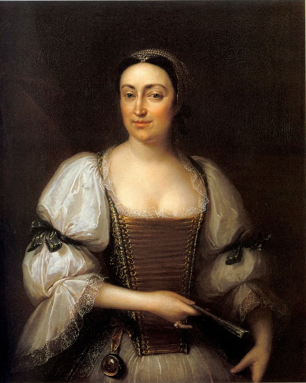 Portrait of Baroness János Podmaniczky née Judit Osztroluczky, detail