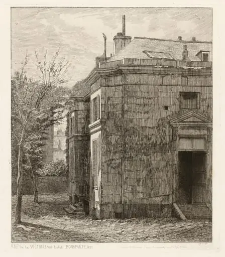 Rue de la Victoire (70). Hôtel Bonaparte, by Adolphe Théodore Jules Martial Potémont, ink, 1857