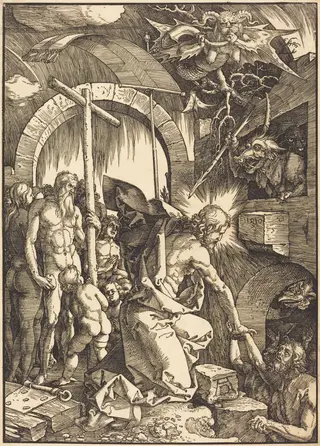 Christ in Limbo, by Albrecht Dürer, ink, 1510