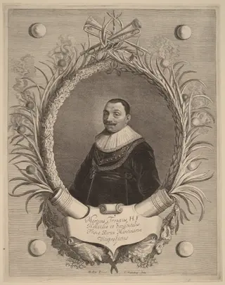 Martin van Tromp, by Jonas Suyderhoff, ink, 1650