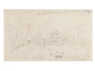 A ruined cottage at Capel, Suffolk, by John Constable, 1796