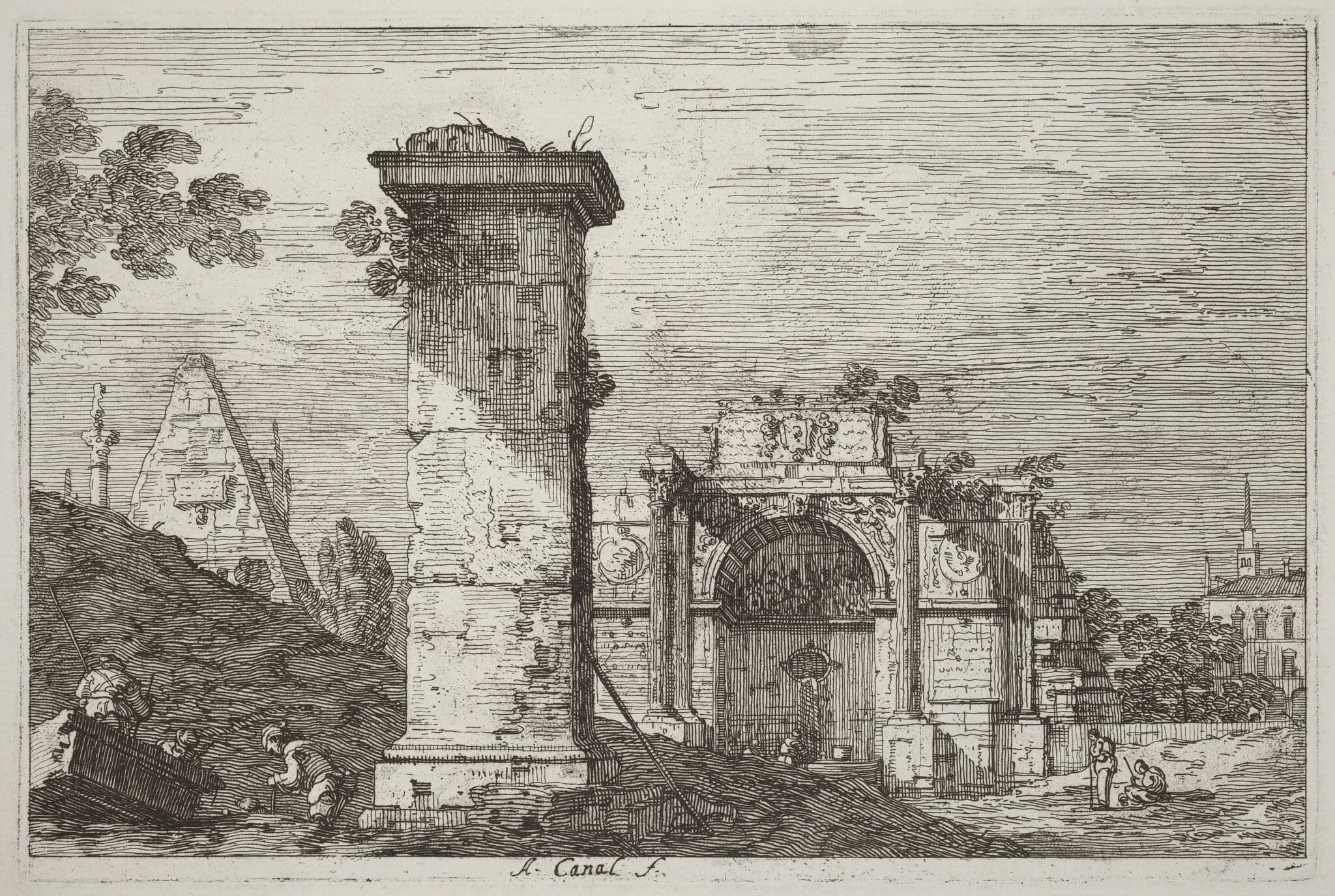 Landscape with Ruined Monuments [right], detail