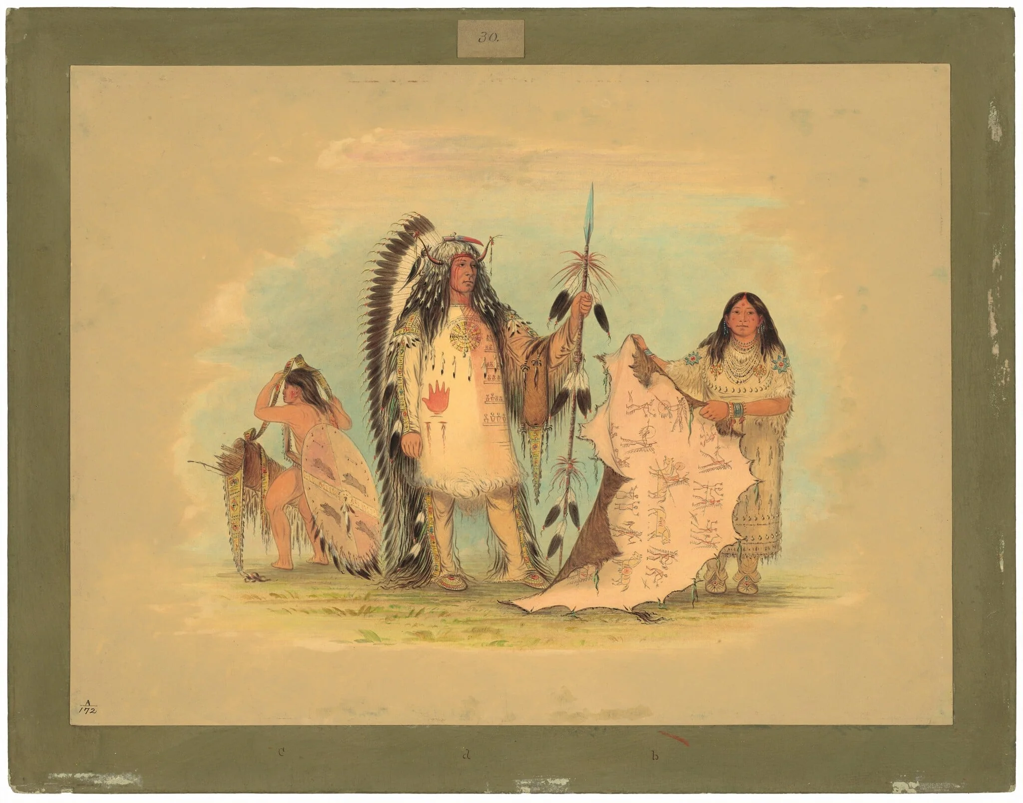 Mandan War Chief with His Favorite Wife, detail