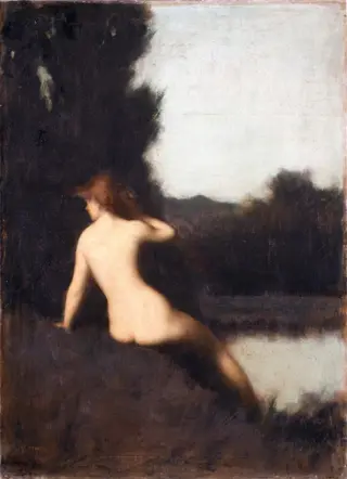 A Bather (Echo), by Jean-Jacques Henner, oil, 1891