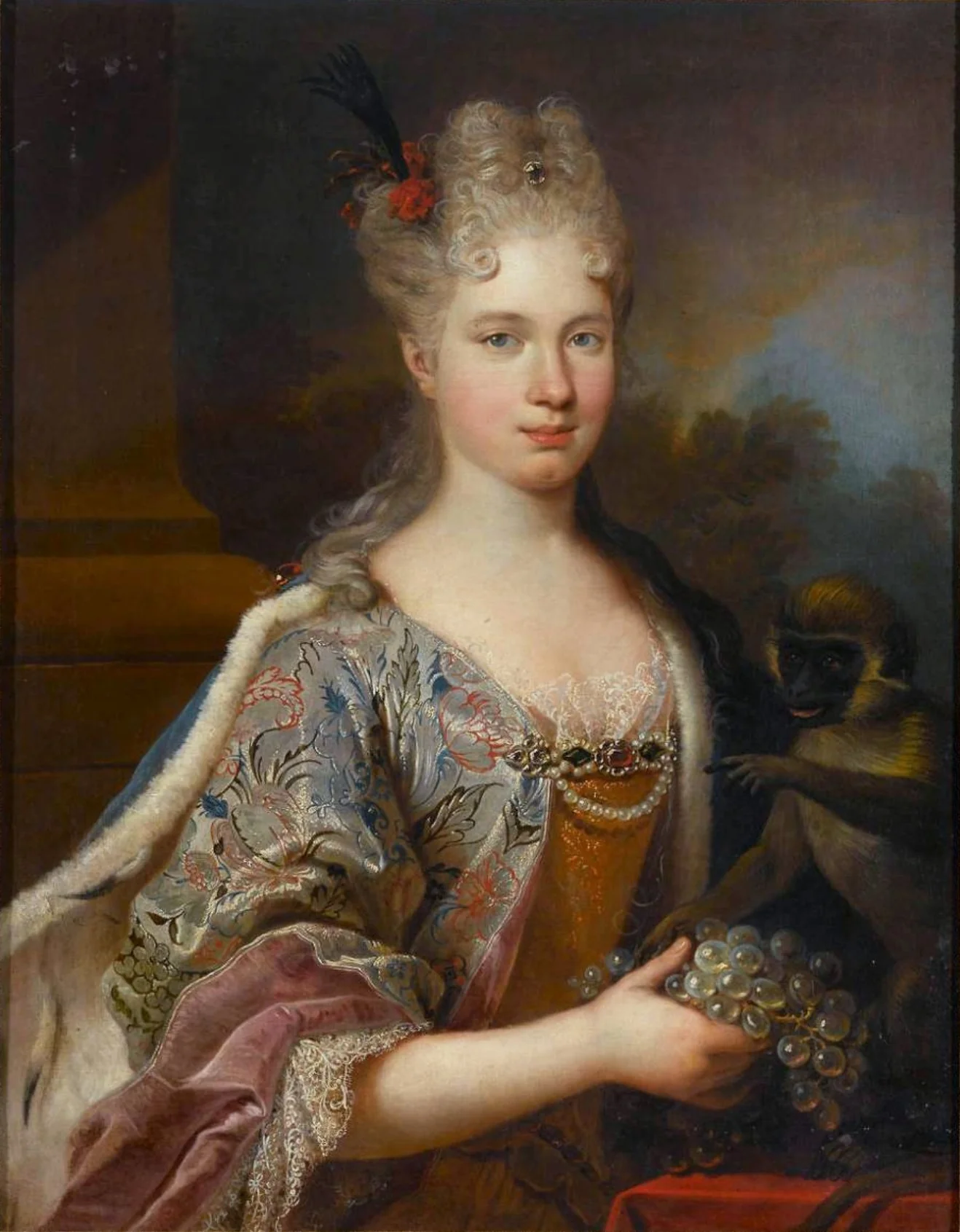 Princesse ou duchesse de France non identifiée de la fin du règne de Louis XIV, detail
