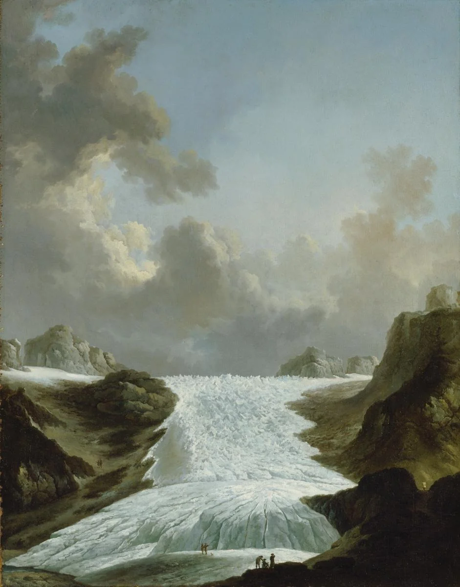 Der Rhonegletscher. Fünf Panneaux aus dem Gartensaal des Hauses zum Wollenhof, detail