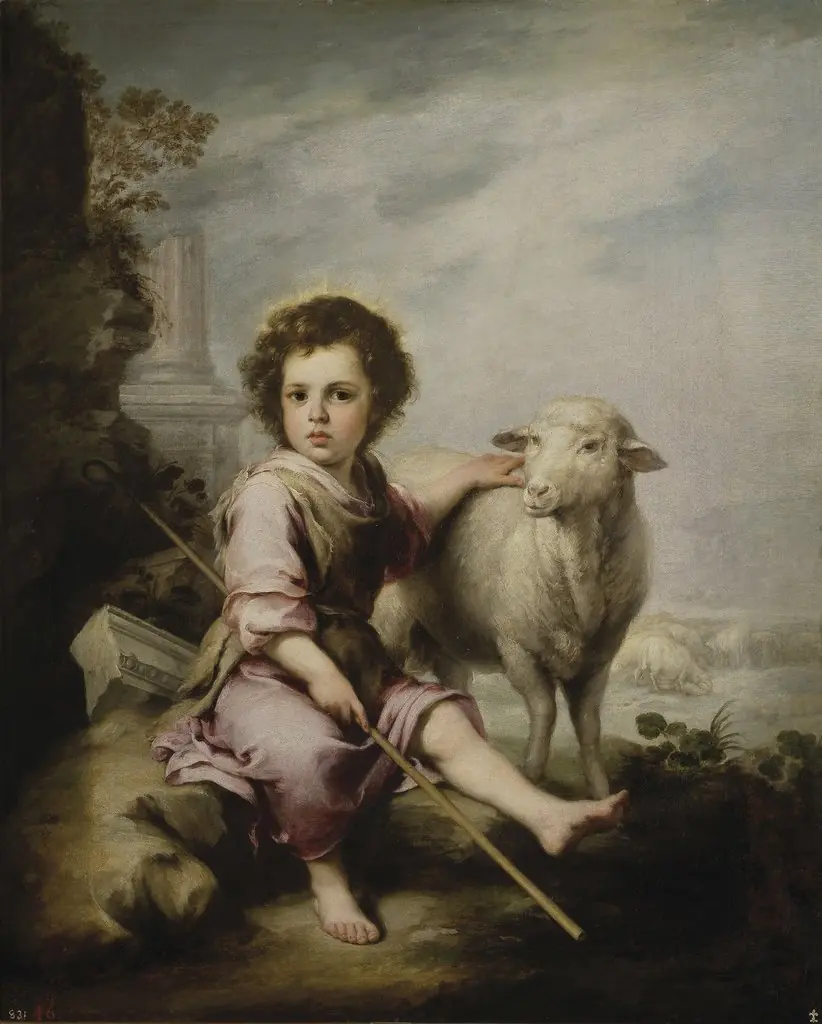 The Good Shepherd, by Bartolomé Esteban Murillo, oil, 1664