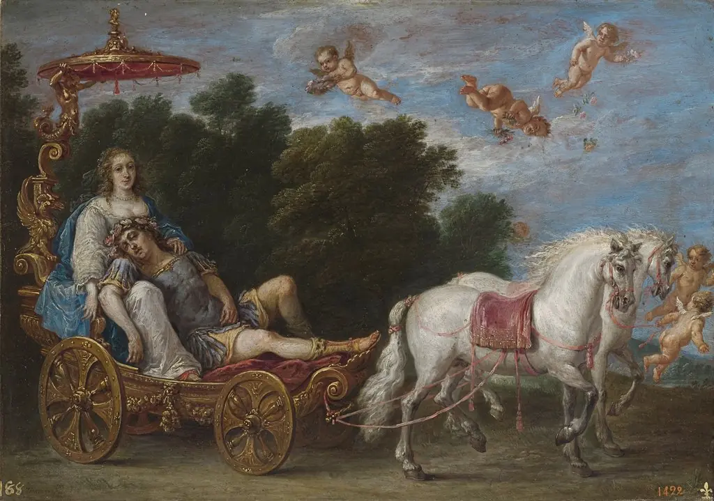 Reinaldo llevado en sueños a las islas Afortunadas, by David Teniers the Younger, oil, 1628
