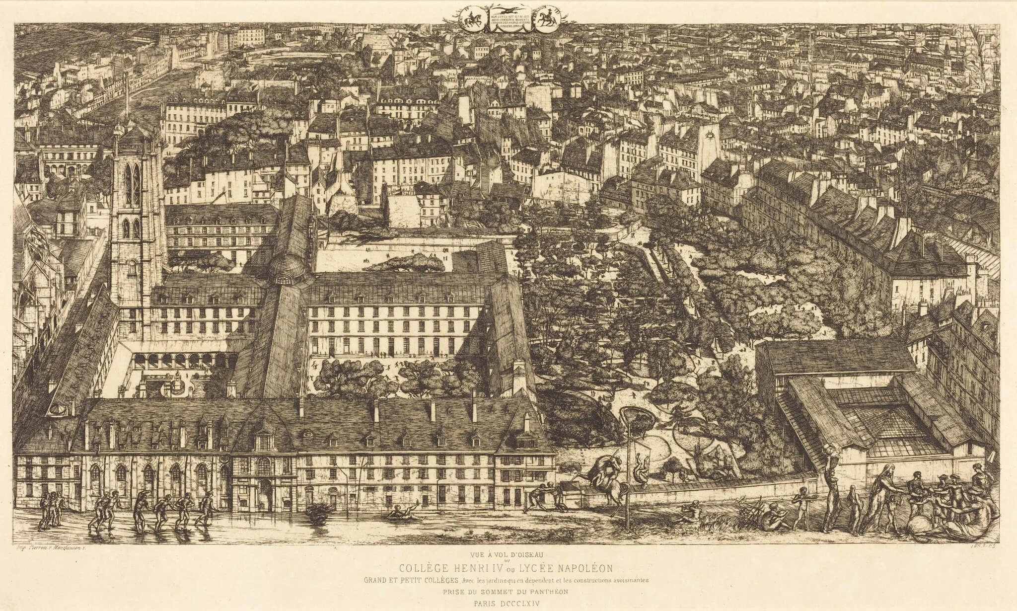 Collège Henri IV, Paris, ou Lycée Napoléon (Henry IV College or Napoleon School), detail