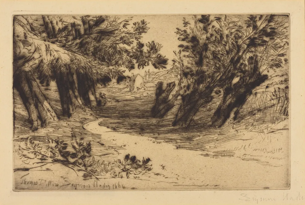 The Lovers' Walk, No.2, by Francis Seymour Haden, ink, 1864