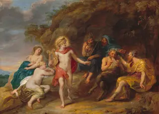 The Judgment of Midas, by Jan van den Hoecke, oil, 1640