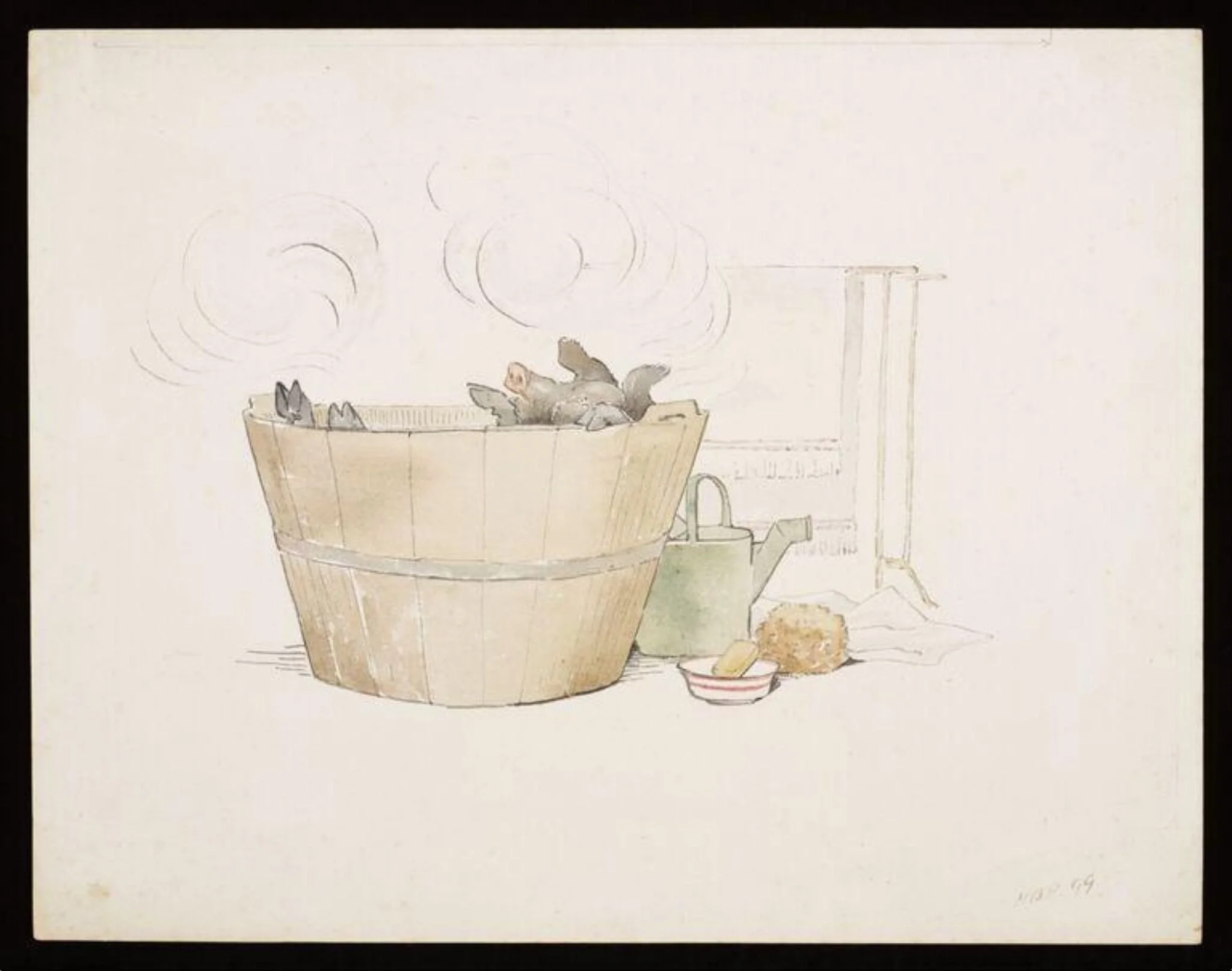 Pig in a tub, detail
