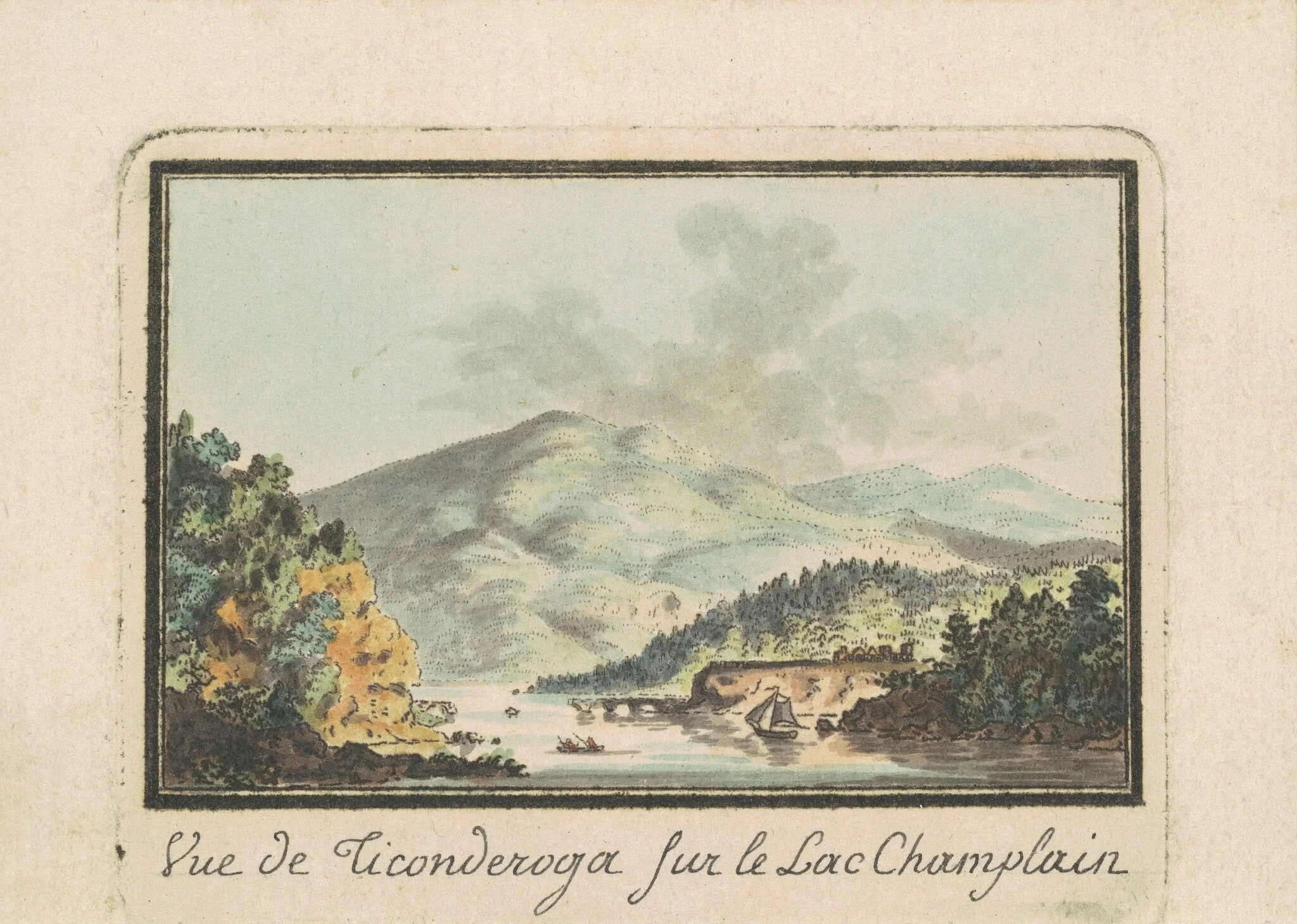 View of Ticonderoga from Lake Champlain, detail